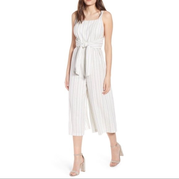 Nordstrom BP linen blend striped jumpsuit - Picture 1 of 9